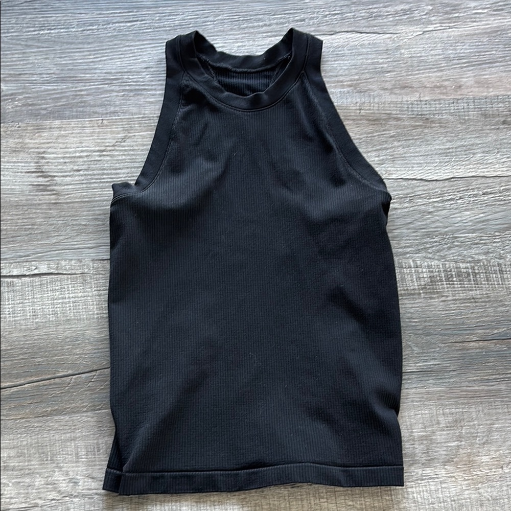Athleta Black Ribbed Sleeveless Top